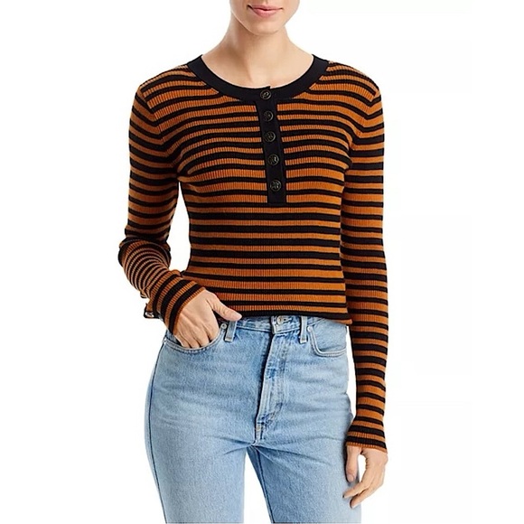 KARL LAGERFELD PARISStriped Henley Sweater